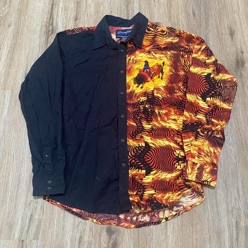 Kids Wrangler Western Cowboy Button Up Shirt